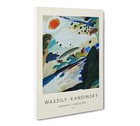 Romantic Landscape By Wassily Kandinsky Canvas Print | Gallery Wrapped 30mm Frame Wall Art | 20x14 inches | Ready to Hang | Classic Landscape Picture | Living Room Bedroom Lounge Office