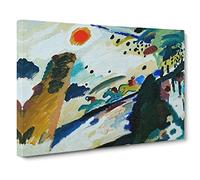 Romantic Landscape By Wassily Kandinsky Canvas Print | Gallery Wrapped 30mm Frame Wall Art | 20x14 inches | Ready to Hang | Classic Landscape Picture | Living Room Bedroom Lounge Office