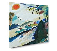 Romantic Landscape by Wassily kandinsky Classic Painting Canvas Wall Art Print Ready to Hang, Framed Picture for Living Room Bedroom Home Office Décor, 20x20 Inch (50x50 cm)