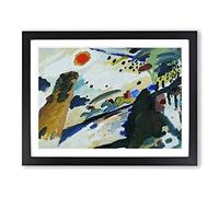 Romantic Landscape By Wassily Kandinsky Classic Painting Framed Wall Art Print, Ready to Hang Picture for Living Room Bedroom Home Office Décor, Black A3 (46 x 34 cm)