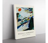 Romantic Landscape By Wassily Kandinsky Exhibition Museum Painting Canvas Wall Art Print Ready to Hang, Framed Picture for Living Room Bedroom Home Office Décor, 60x40 cm (24x16 Inch)