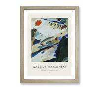 Romantic Landscape By Wassily Kandinsky Exhibition Museum Painting Framed Wall Art Print, Ready to Hang Picture for Living Room Bedroom Home Office Décor, Oak A2 (64 x 46 cm)