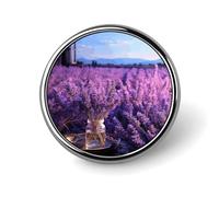 Romantic Lavender Button Pins - Personalized Round Badges for Women Men Custom Photo Buttons for Backpack Cloth Decoration Souvenir Gifts, Metal Badge Brooch Party Costume Accessory