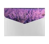 Romantic Lavender File Folder 6-Pocket, Waterproof Accordion File Organizer with Snap Closure, Expanding Document Holder for Office, Home
