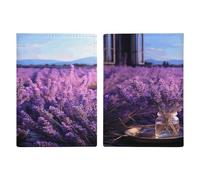 Romantic Lavender Passport Holder for Adult,PU Leather Passport Cover with Card Slots,Minimalist Wallet with Zipper