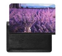 Romantic Lavender Passport Holder with 3 Card Slots, Portable PU Leather Travel Wallet, Slim Protective Cover for Passport, ID, Credit Cards