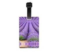Romantic Lavender Print Luggage Tag â€“ Full-Back Privacy Cover Suitcase ID Label for Women & Men, PVC Travel Name ID Tag