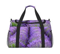 Romantic Lavender Print Stylish Foldable Carry On Tote with Waterproof Zipper for Weekend Getaways Bag