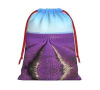 Romantic Lavender Print Ultra Soft Plush Drawstring Gift Bag, Xmas Party Candy Treat Favors, Christmas Holiday Sacks, Wedding Jewelry Pouches