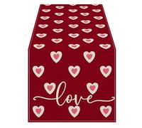 Romantic Linen - Crimson Textile Runner, Bistro Breakfast Furniture Sign, Banquet Hall Component, Gala Equipment | With Buffet Desk Apartment Interior Repair Maintenance Utility