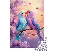 Romantic Love Birds Jigsaw Puzzle for Adults 1000 Piece Jigsaw Puzzle Cherry Blossom Branch Relaxing Focus Home Decor Gift 70x50cm/1000pcs