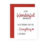 Romantic Love Card for Her - 'Girlfriend Reasons I Love You' - Gifts for Babe, Hun, Other Half, Darling, Lovebug - Valentines Day Present for Women- Comes with Fun Stickers