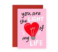 Romantic Love Card - You’re the Light of My Life - Gifts for Him, Her, Wife, Husband, Fiance, Girlfriend, Boyfriend, Babe, Darling, Couples - For Anniversary or Valentines Day - Comes with Stickers