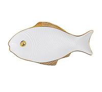 Romantic LOVE Ceramic 11.8 inch Fish-Shaped Dinner Plates, White, Contemporary Style, Fish-Shaped Salad Plates