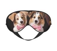 Romantic Love Couple Dog Sleep Mask for Women & Men - Double-Sided Eye Mask with Adjustable Strap, Soft Silky Feel, Light-Blocking & Breathable for Travel, Nap, Shift Work, Yoga
