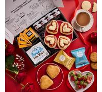 Romantic Love Heart Cream Tea Gift Set: Premium Scones, Perfect for Anniversaries & Valentines Gift for Women & Men, Hamper Gift for Couples