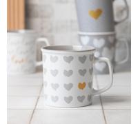 Romantic Love Heart Print Ceramic Mug 440ml Assorted Designs