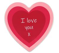 Romantic Love Message on Novelty Heart Shaped Coaster - Unique Birthday Gift - Made in UK (I Love You)