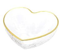 Romantic LOVE Phnom Penh Glass Salad Bowl Dessert Bowl Fruit Plate Creative Transparent Heart Shape Breakfast Bowl Multiple Sizes for You to Choose from (Big,Transparent)