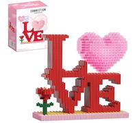 Romantic Love Shaped Building Blocks Set, 706 PCS Mini Micro Love Heart Ornament Building Toy, Micro Flowers Bricks Model, Valentine's Day Birthday Gifts for Women and Adults