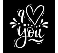 Romantic Love Valentine's Day Positive Calligraphy Engraving Stickers 67.2x75.5cm Multiple Size Options White