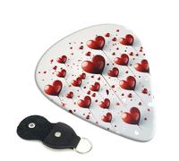 Romantic Love'S Guitar Plectrums, 6 Guitar Plectrums, Double Sided Printing, For Acoustic Guitar, Bass, Ukulele, Electric Guitar (0.46 Mm 0.71 Mm 0.96 Mm)