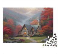 Romantic Mountain Cabin in The Blue Ridge Mountains Jigsaw Puzzles Challenge Toy Educational Games Home Decoration for Adults& Teenager Age 14 Years Up 1000pcs (75x50cm)