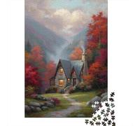 Romantic Mountain Cabin in The Blue Ridge Mountains1000 Piece Impossible for Adults Games Gifts Kids Challenge Jigsaw