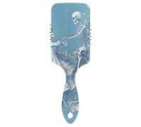 Romantic Mysterious Skeleton Dancer Music Notes Blue smooth hair brush for long hair Designed scalp massager for blow drying with Ergonomic handle cepillo para pelo rizado