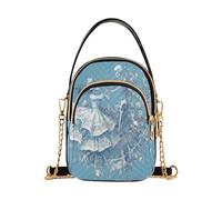 Romantic Mysterious Skeleton Dancer Music Notes Blue trendy bags for women crossbody with multi pockets hand bags for traveling