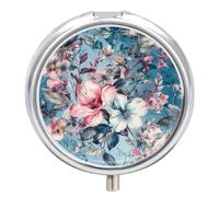 Romantic Natural Flowers Pill Box Mini Pill Case Pocket Pill Case for Men Travel Pill Box Cute Pill Organizer 3 Compartment Medicine Pill Organizer Pill Container Pill Holder