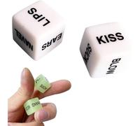 Romantic Naughty Dice set for Adults Couple, Date Night Dice Games, Glow in The Dark, Funny Love Dice for Anniversary Valentines Day Wedding Gift, 1 Pair