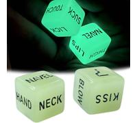 Romantic Naughty Dice set for Adults Couple Funny Glow in The Dark Love Dice for Anniversary Valentines Day Wedding Gift,Couple Game Choices,36 Ways to Play (luminous)