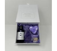 Romantic Night in Gift Set Sensual Massage Oil, Heart Bath Bomb and Scented Candle Ideal for Valentine or Couples Gift to Share