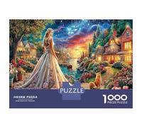 Romantic Night Jigsaw Puzzle Princess Castle 1000 Pieces for Adults Brain Training Stress Relief Home Decor Gift 52x38cm/1000pcs