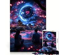 Romantic Night Under The Moon 1000 Pieces Jigsaw Puzzles for Teenagers Strong Logic Toy Family Time Clear Edge Warm Surprise (38x52cm)