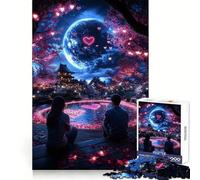 Romantic Night Under The Moon Jigsaw Puzzle 1000 Piece for Adults Intellect Toy Soothing Fun Precise Cut (50x75cm)