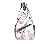 Romantic Paris Butterfly Eiffel Crossbody Chest Bag, Shoulder Bag, Weekend Outdoor Hiking Backpack, Suitable For Men And Women