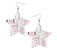Romantic Paris Butterfly Eiffel Leather Star Shaped Earrings Fashion Accessories Lightweight Festivals Parties Everyday Life