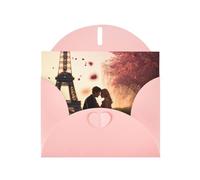 Romantic Paris Butterfly Eiffel Print Blank Cards and Envelopes 5" x 6" for Wedding Birthday Invitations and All Occasions