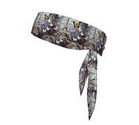 Romantic Paris Butterfly Eiffel Print Headbands Soft Unisex Adjustable Headwraps, Hair Athletic Bands For Running, Tennis, Sports