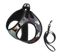 Romantic Paris Butterfly Eiffel Print Pet Leash Vest,Breathable Mesh Pet Harness, Reflective For Small Medium Dogs Safe Easy Walking