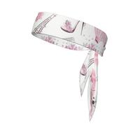 Romantic Paris Butterfly Eiffel Sports Head Tie Adjustable Stylish Breathable Running Workout Gym Cycling Tennis Basketball