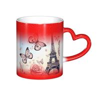 Romantic Paris Butterfly Eiffel Starry Sky Color Changing Mug, Adding A Touch of Magic to Your Daily Life