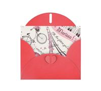 Romantic Paris Butterfly Print Blank Cards and Envelopes 5" x 6" for Wedding Birthday Invitations and All Occasions