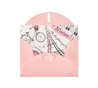 Romantic Paris Butterfly Print Blank Cards and Envelopes 5" x 6" for Wedding Birthday Invitations and All Occasions