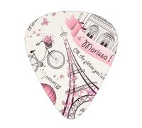 Romantic Paris Butterfly Print Guitar Pick,12 Pack,Includes Thin,Medium,Heavy Gauges,Suitable for guitar,ukulele