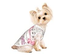 Romantic Paris Butterfly Print Lightweight Dog Vest, Cat Sleeveless Shirt, Breathable Mesh Design for Summer Walking and Play