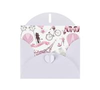 Romantic Paris Butterfly White prints Greeting Cards 6x4-inch with Envelope | Perfect for writing greetings and thank-you notes