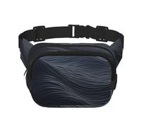 Romantic Paris Eiffel Fanny Pack for Women Men Fashion Waist Pack Adjustable Belt Bag for Workout Running Travelling Casual Waist Bag, Deep Black Waves, One Size